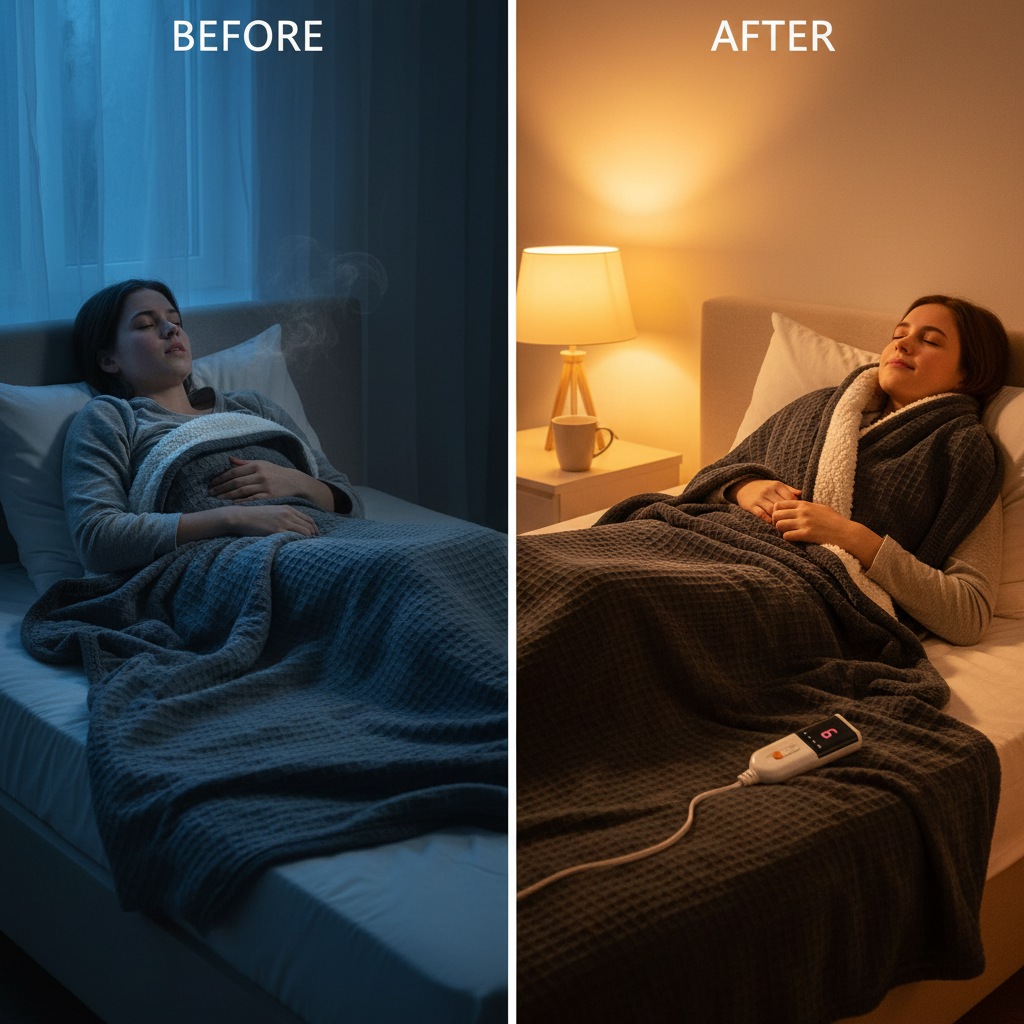 Electric Blanket 130 x 160 cm – Large Electric Blanket 9 Heat Levels – Automatic Shut-off 10h Machine Washable (Black)